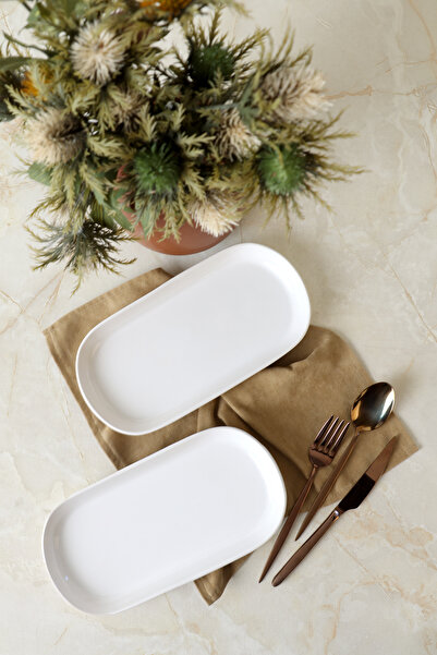 Keramika White Noyan Boat Plate 28 cm 2 Pieces 006
