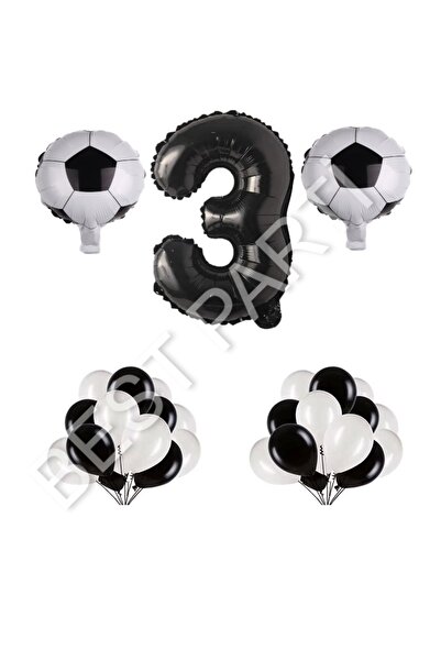 Generic Brand Football Ball Number Balloon Birthday Set Age 3
