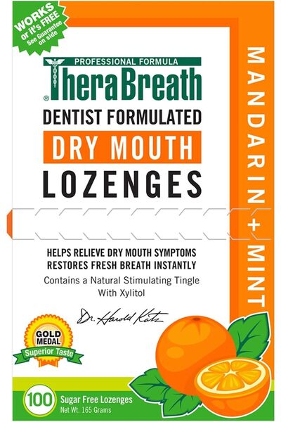 Therabath معينات ثيرابريث لعلاج جفاف الفم بنكهة اليوسفي والنعناع 100 قرص