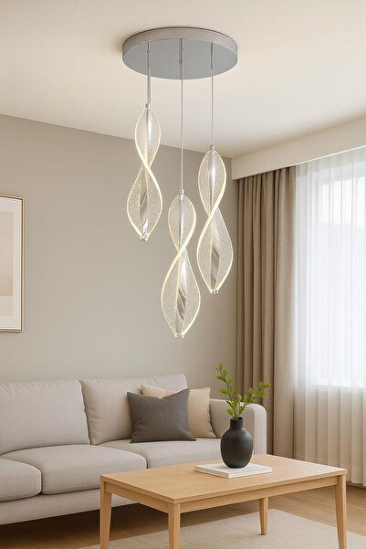 FERLUCE AVİZE LEDLİ AVİZE MARS 3 LÜ KROM