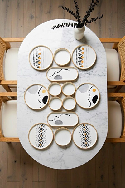Kitchen Life Axial Stackable Breakfast Set - Luxury Breakfast Presentation Set Plate