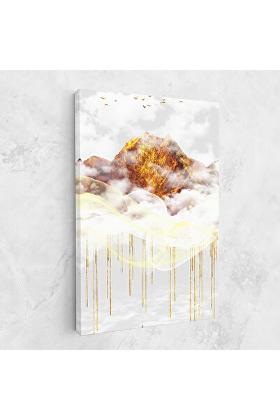 Arthub Tablou Canvas, Dormitor Si Living, Abstracte, Abstract Golden Landscape 3