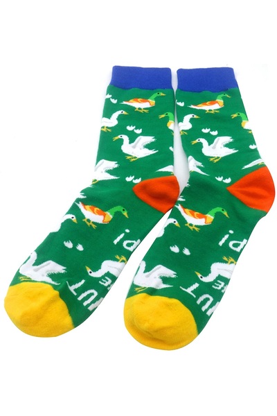OEM Funny socks, provocative sole message, Duck Up, One Size
