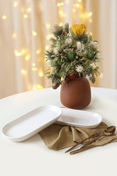 Keramika White Noyan Boat Plate 28 cm 2 Pieces 006