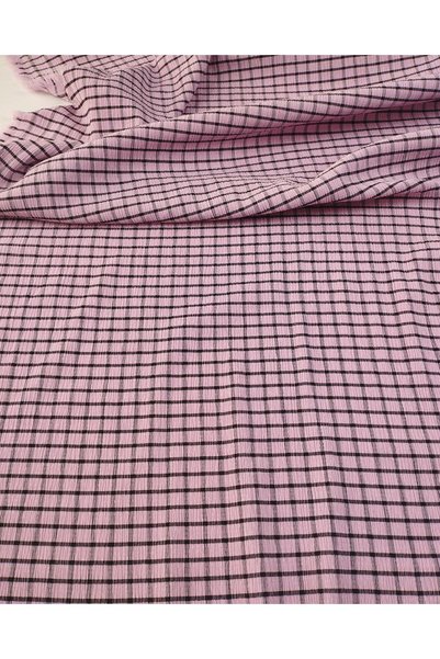 Kumaş Parça Pembe Siyah Renklerde Bürümcüklü Jarse En: 160 cm