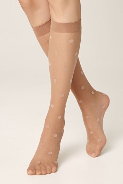 Conte Elegant Polyamide 3/4 socks with large polka dot pattern, Conte Fantasy Paradise - Nero, 36-39 (23-25)