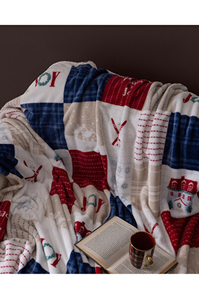 Madame Coco Chevalz Welsoft Printed Tv Blanket - Blue/Red - 130X170 cm