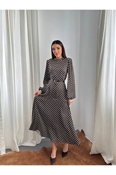 Lady Pixie Polka Dot Dress with Belt Detail