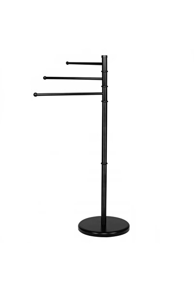 SERSIMO Ράφι πετσετών με 3 μπράτσα, ύψος 86cm, μαύρο
