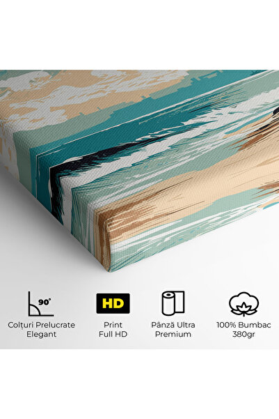 Arthub Canvas Painting, Bedroom And Living Room, Landscapes, Cream Blue Beach