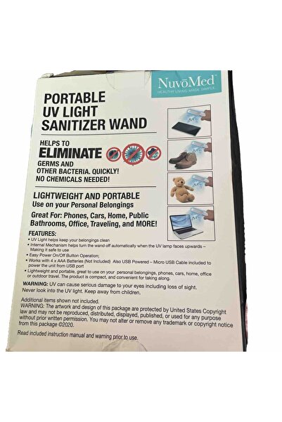 NUVOMED Portable Disinfecting Light Wand Sealed Box
