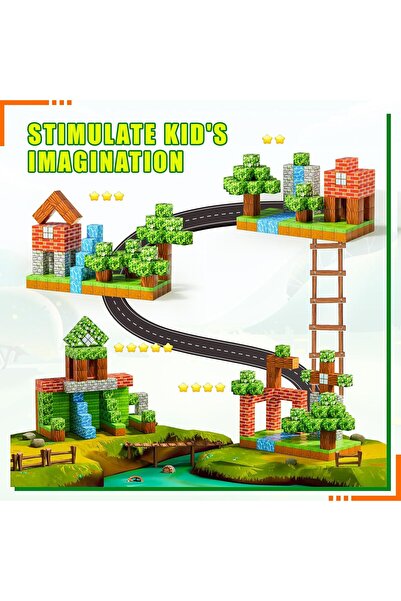 SARALMA Minecraft compatible magnetic building blocks 80 pieces, motor skills