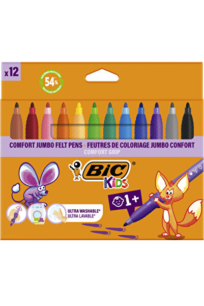 Bic Markere de colorat BIC, cerneala ultra-lavabila pe baza de apa, asortate, 4.5mm, 12 buc/set