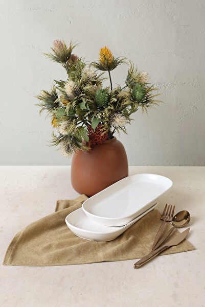 Keramika White Noyan Boat Plate 28 cm 2 Pieces 006