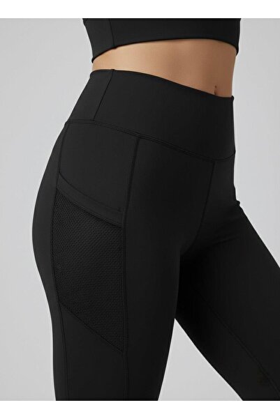 Sortie Women's Mesh Pocket Detail Karyoka Stitched Black Color Diving Tights