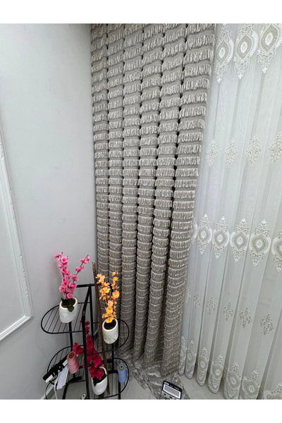 NİVEMESHOME 656 Sultan Shöni̇l Woven Vi̇zon 1/3 Pi̇le Fon Perde Apm