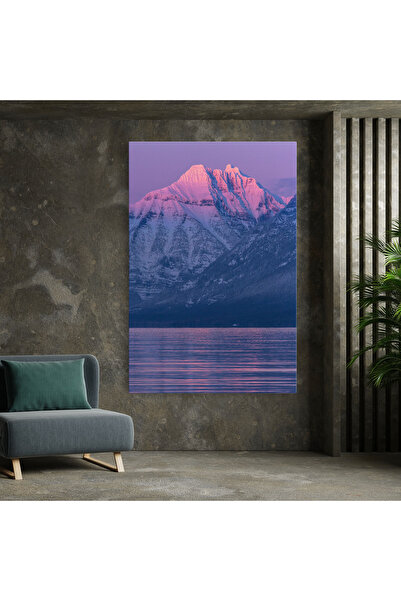 Arthub Canvas Painting, Bedroom And Living Room, Landscapes, Purple Snowy View