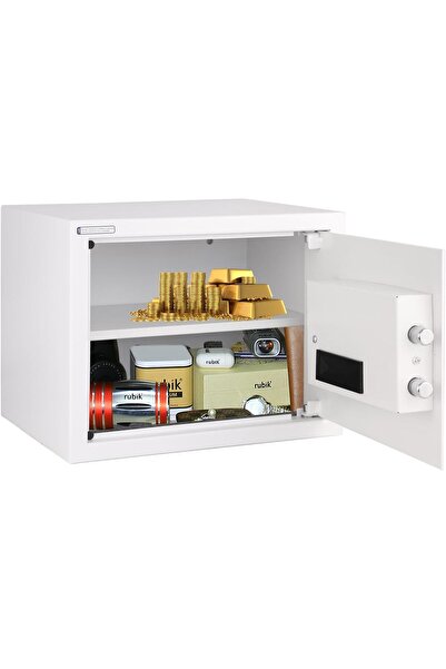 RUBIK Large Safe Box with Digital Keypad - 30x38x30cm RB30-WHT (White)