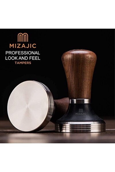 MIZAJIC 51mm Coffee Tamper - Food Grade Stainless Steel Flat Base, Rosewood Handle