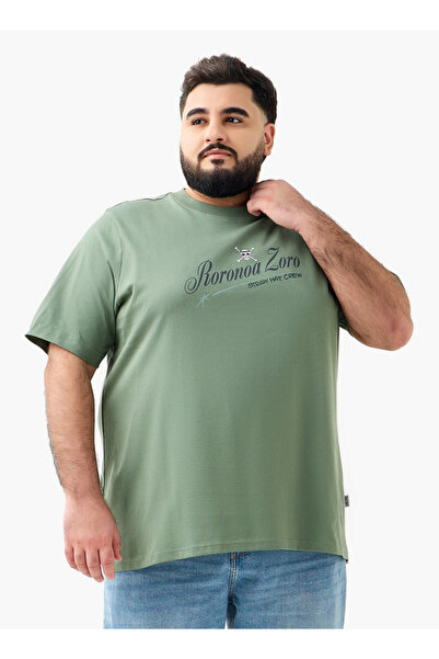 FAV تي شيرت رجالي مطبوع بأكمام قصيرة ورقبة دائرية وقصة عادية