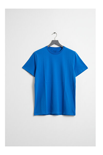 YAASE Ανδρικό μπλουζάκι με λαιμόκοψη χωρίς στάμπα