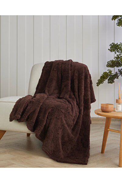 English Home Flower Joy Sofa Throw 120X160 cm Brown