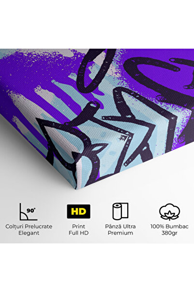 Arthub Canvas Painting, Bedroom And Living Room, Modern, Blue Purple Graffiti