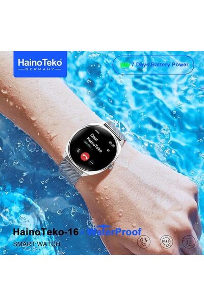 HAINOTEKO -16 Ultra Slim Smart Watch with AMOLED Display (Silver)