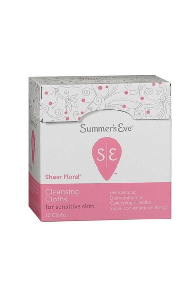 Summer's Eve Feminine Cloth, Sheer Floral, 32 ct