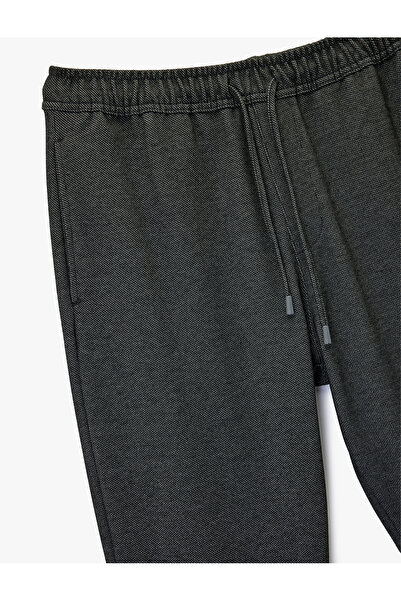 Koton Viscose Blend Double Leg Trousers with Pockets and Lace-Up Waist