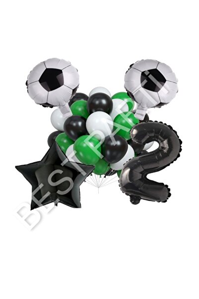 İSTOÇ PARTİ İstoç Football Ball Star Number Latex Balloon Set Age 2