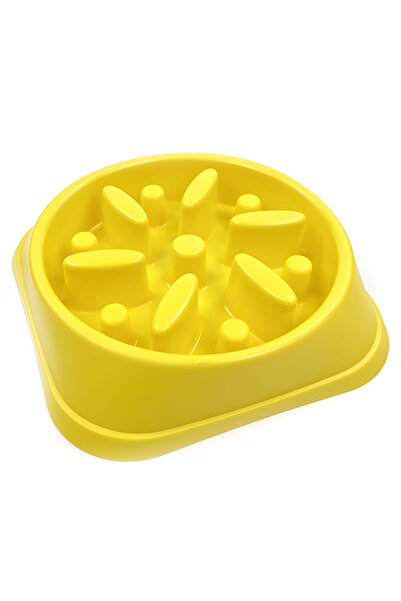 Teno ® Slow Feeder for Pets, non-slip, drop-resistant, yellow