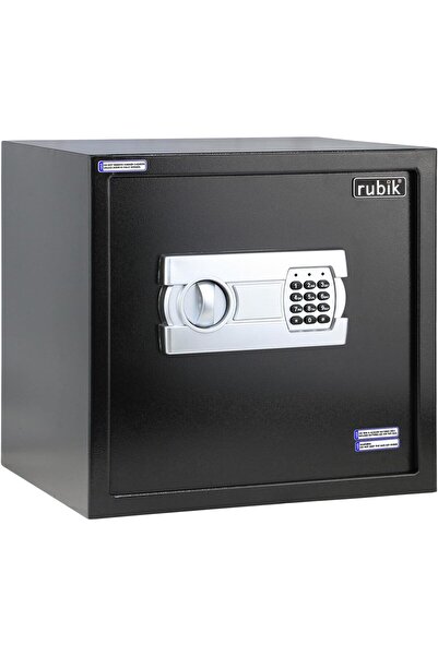 RUBIK Safe Box Digital Lock with Key, 35x38x30cm, Black (RB-35EGX)