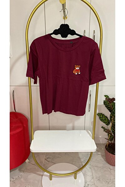 GAMZELİRENKLERİM Bear Short Sleeve T-Shirt Short Sleeve Combed Cotton
