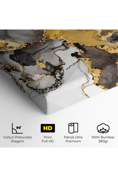 Arthub Canvas Painting, Bedroom And Living Room, Abstract, Golden Marble Shades