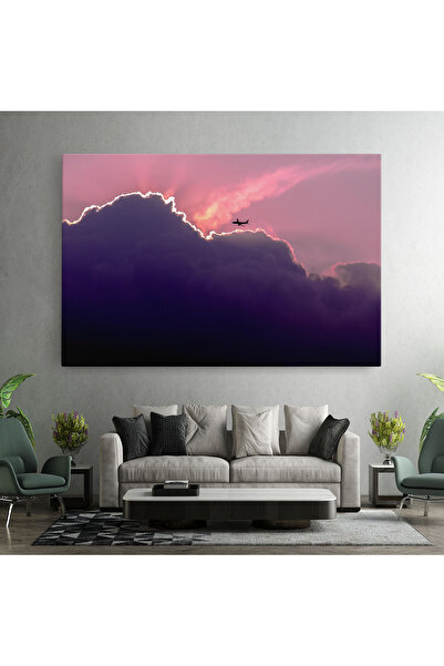 Arthub Canvas Painting, Bedroom And Living Room, Landscapes, Big Purple Cloud