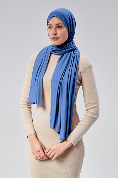 Sonbaharmoda Women's Hijab Combed Shawl Ready Practical Snap-On Easily Wear Long Four Seasons Cotton Shawl