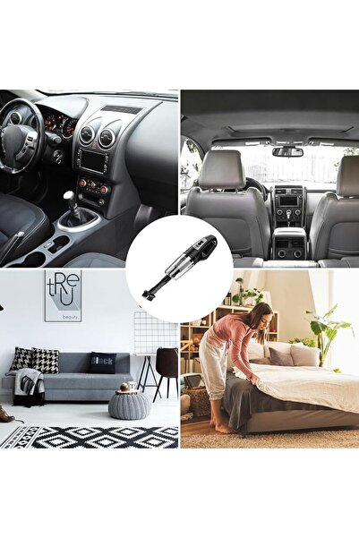 zola Aspirator auto fara saca Wireless,filtru HEPPA, portabil, 120W, USB, 30000 RPM, 38.5x5.5x9 cm, negru