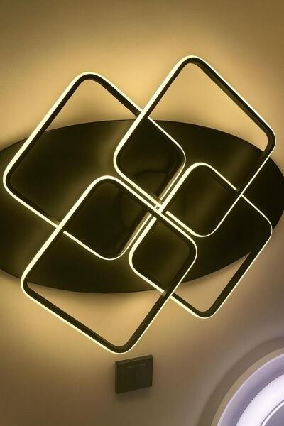 FERLUCE AVİZE LEDLI AVİZE 30*30*4+PLOFENYER SİYAH