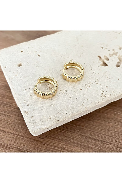 ATELİER GİZEM Xuping kararmaz 14k gold çelik minimal halka küpe
