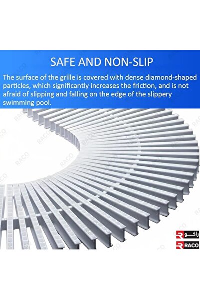 Raco Swimming Pool Overflow Grating Anti-Slip ABS Pool Grille (10 Meter / 450 Pcs)