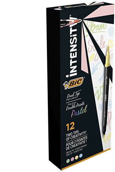 Bic Carioci caligrafice cu varf dublu Intensity Pastel 12 buc/set