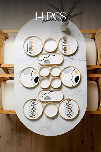 Kitchen Life Axial Stackable Kahvaltı Takımı - Lüx Kahvaltılık Sunum Seti Tabağı