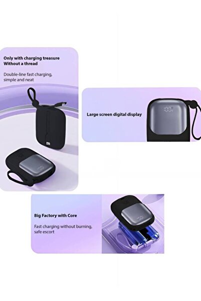 Smartlink SL3888FPB Wireless Magnetic Power Bank 20000mAh with Dual Built-in Cables and Fast Charging