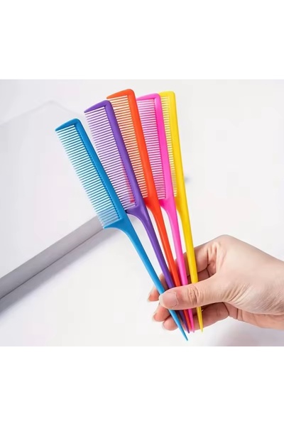monalisatoka Tarak Seti 6 Adet Rengarenk Krepe Saç Ayırma Tarağı