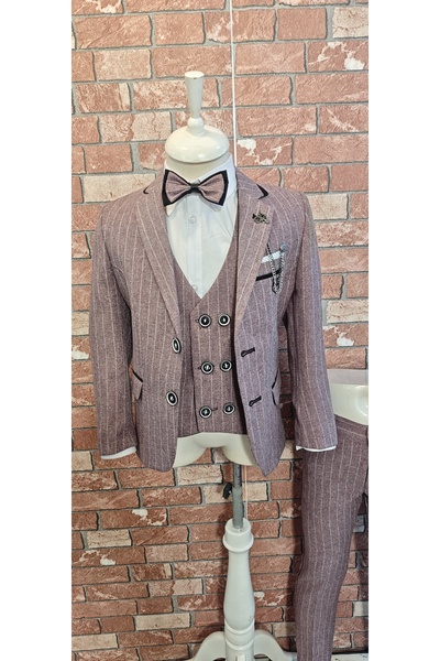 HAYTA Children's Suit Vest Set Set with Shirt Babel Burgundy