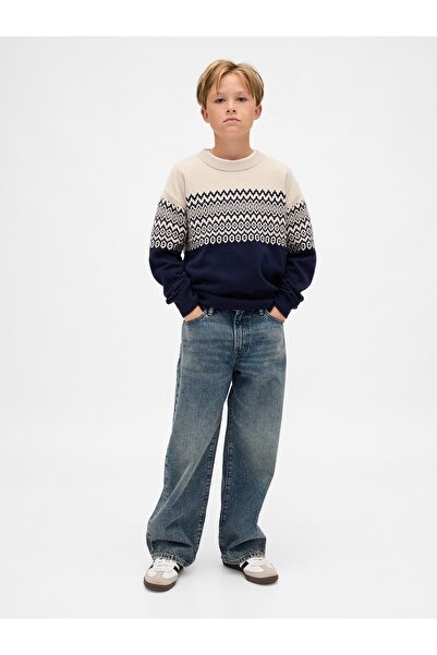 GAP Erkek Çocuk Lacivert CashSoft Relaxed Bisiklet Yaka Kazak