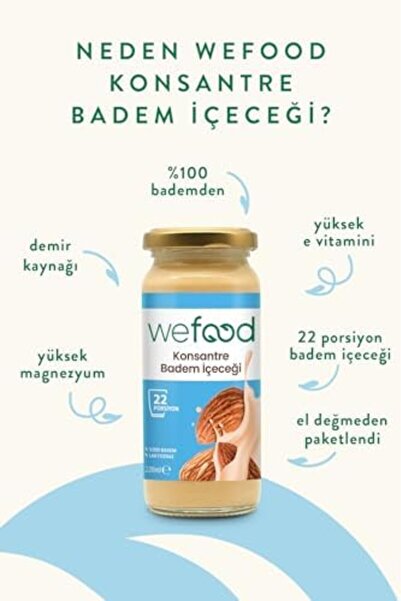 STOREMAX Wefood Badem Sütü Konsantresi (Şekersiz,%100 Badem) 220 gr 1182297