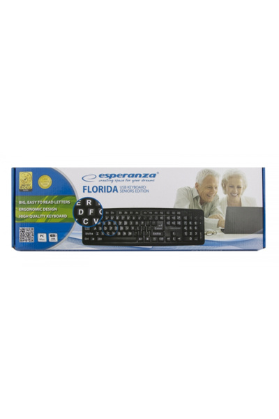 ESPERANZA Senior USB Keyboard with Large Labels for Elderly or Visually Impaired