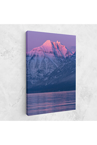 Arthub Canvas Painting, Bedroom And Living Room, Landscapes, Purple Snowy View